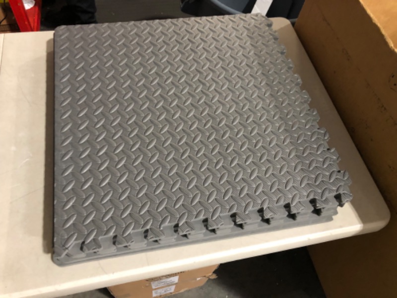 Photo 1 of **LOOKS NEW** ProsourceFit Puzzle Exercise Mat ½”, EVA Foam Interlocking Tiles,  Grey - 1/2 Inch - 24 Sq Ft - 6 