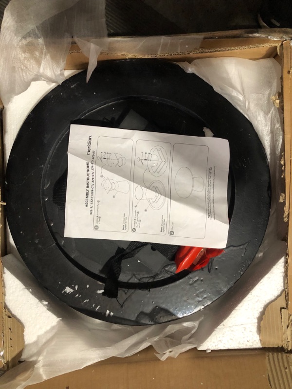 Photo 1 of **PARTS ONLY** **SEE NOTES** Meridian Furniture Round Faux Marble End Table Black 20"
