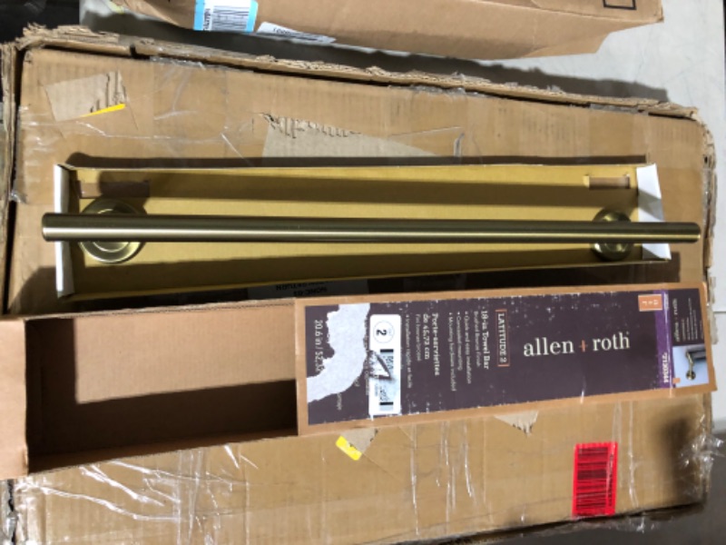 Photo 4 of **PARTS** **MISSING HARDWARE** ALLEN + ROTH 18" Towel Bar Brushed Bronze 