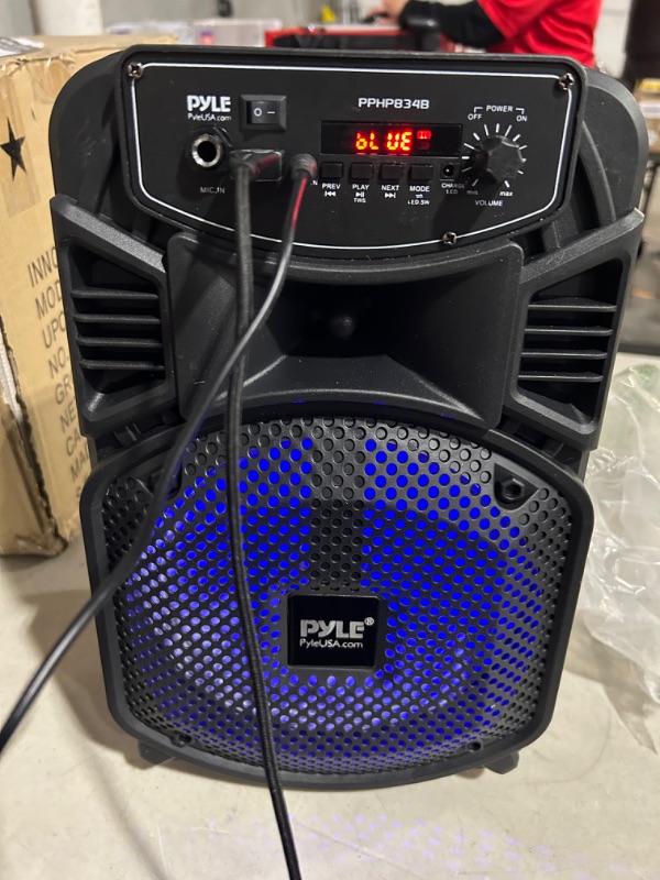 Photo 4 of **PARTS ONLY, NON-REFUNDABLE**
Pyle Portable Bluetooth PA Speaker System-300W Rechargeable Indoor/Outdoor Bluetooth Speaker Portable System w/ 8” Subwoofer 1” Tweeter, Remote, BLACK