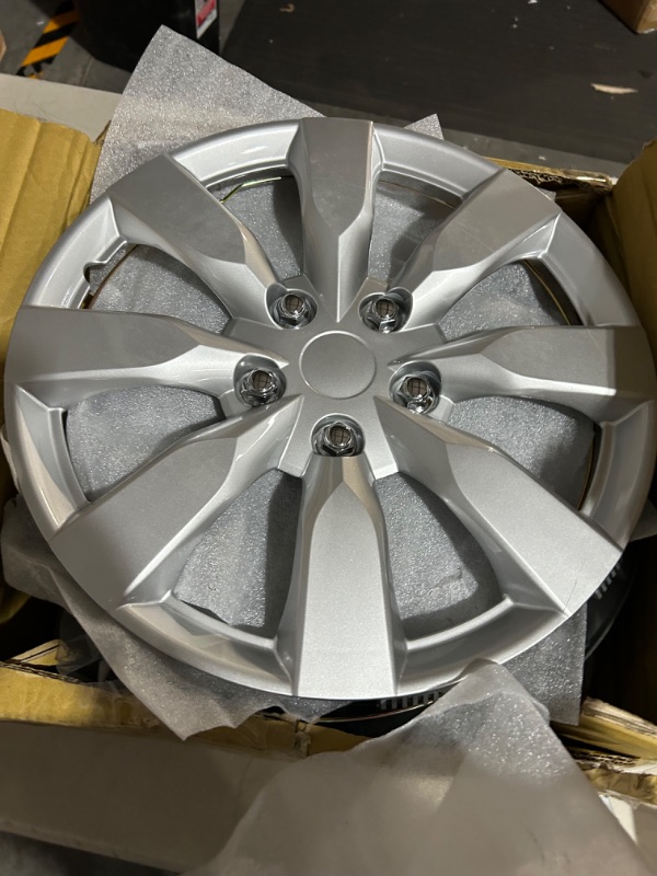 Photo 1 of BDK (4-Pack) Premium 16" Wheel Rim Cover Hubcaps OEM Style Replacement Snap On Car Truck SUV Hub Cap - 16 Inch Set 16 in 8 Spoke