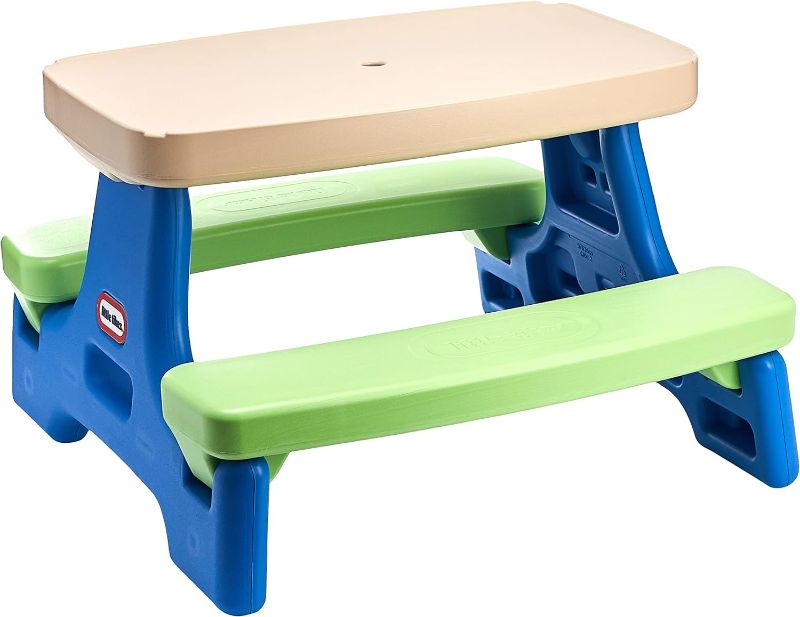 Photo 1 of **MINOR DAMAGE** *SEE NOTES* Little Tikes Easy Store Jr. Kid Picnic Play Table -Blue-Green 
