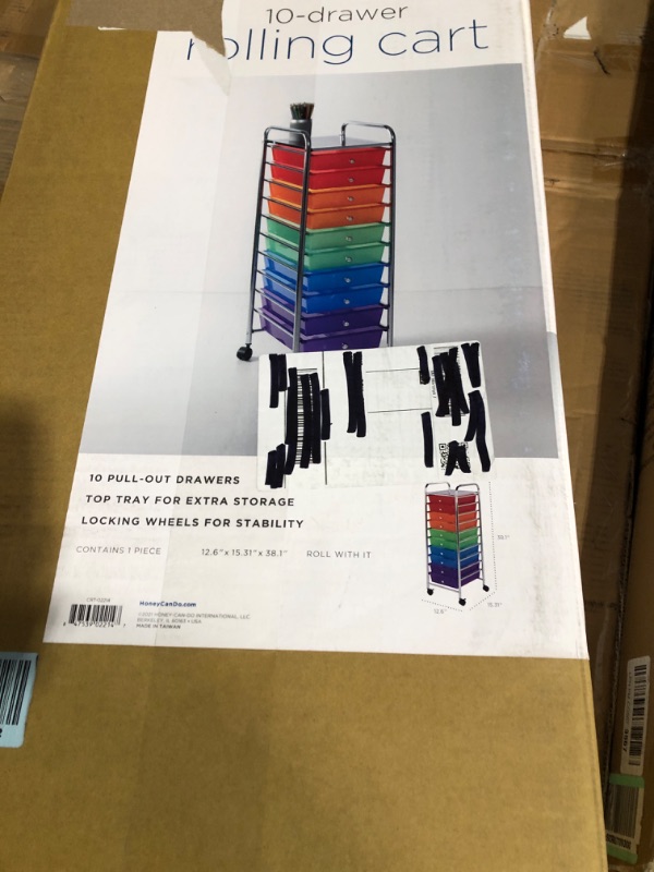 Photo 2 of **SEE CLERK NOTES** Honey-Can-Do CRT-02214 10-Drawer Rolling Storage Cart