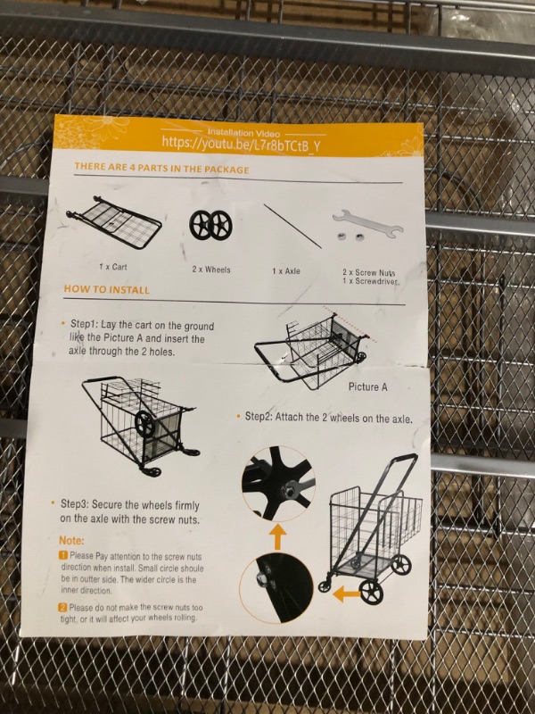 Photo 5 of **PARTS ONLY** **DAMAGE** **SEE CLERK NOTES** Folding Shopping Cart