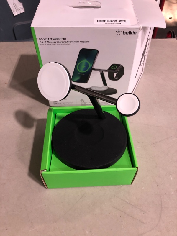 Photo 2 of *PARTS* *SEE CLERK NOTES* Belkin BoostCharge PRO 3-in-1 Wireless Charger with MagSafe