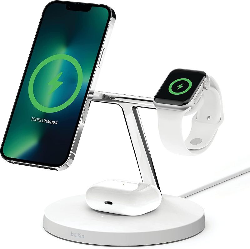 Photo 1 of *PARTS* *SEE CLERK NOTES* Belkin BoostCharge PRO 3-in-1 Wireless Charger with MagSafe