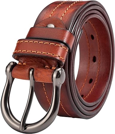 Photo 1 of HOLMANSE Italian Full Grain Leather Belt Men Western Cowboy Belt for Jeans 1.5 Wide 7 Holes Gift Box Packaging
