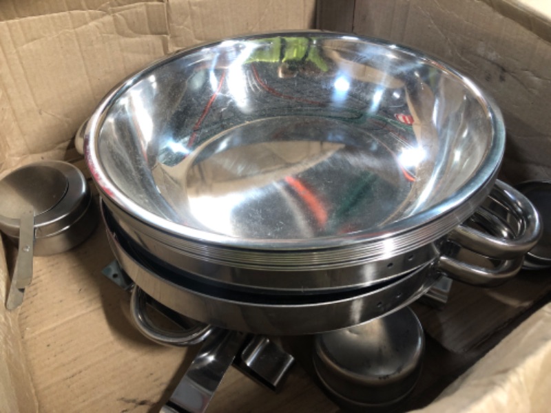 Photo 5 of **DAMAGE**
Chafing Dish Buffet Set 5 QT 4 Packs Stainless Steel Buffet Servers **USED**