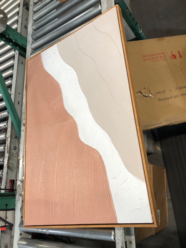 Photo 1 of **FRAME HAS DAMAGED CORNERS** Limiyer 3D Heavy Texture Wall Art, Wood Grain Framed