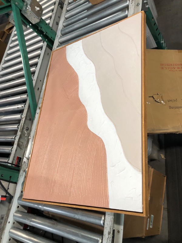 Photo 1 of **FRAME HAS DAMAGED CORNERS** Limiyer 3D Heavy Texture Wall Art, Wood Grain Framed