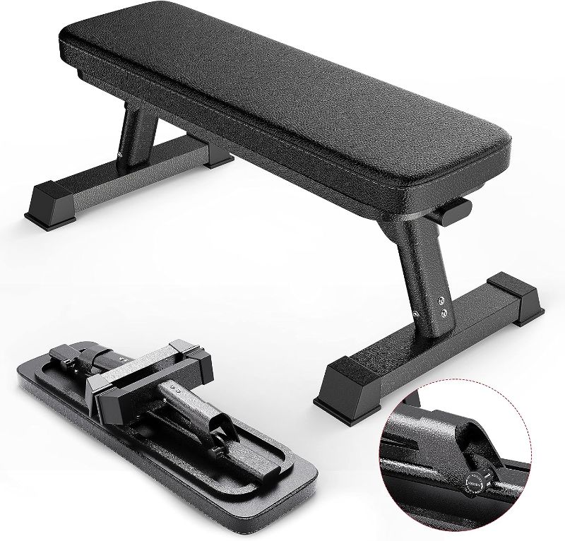 Photo 1 of **LOOKS BRAND NEW** Finer Form Gym Quality Foldable Flat Bench *NOT ASSEMBLED*