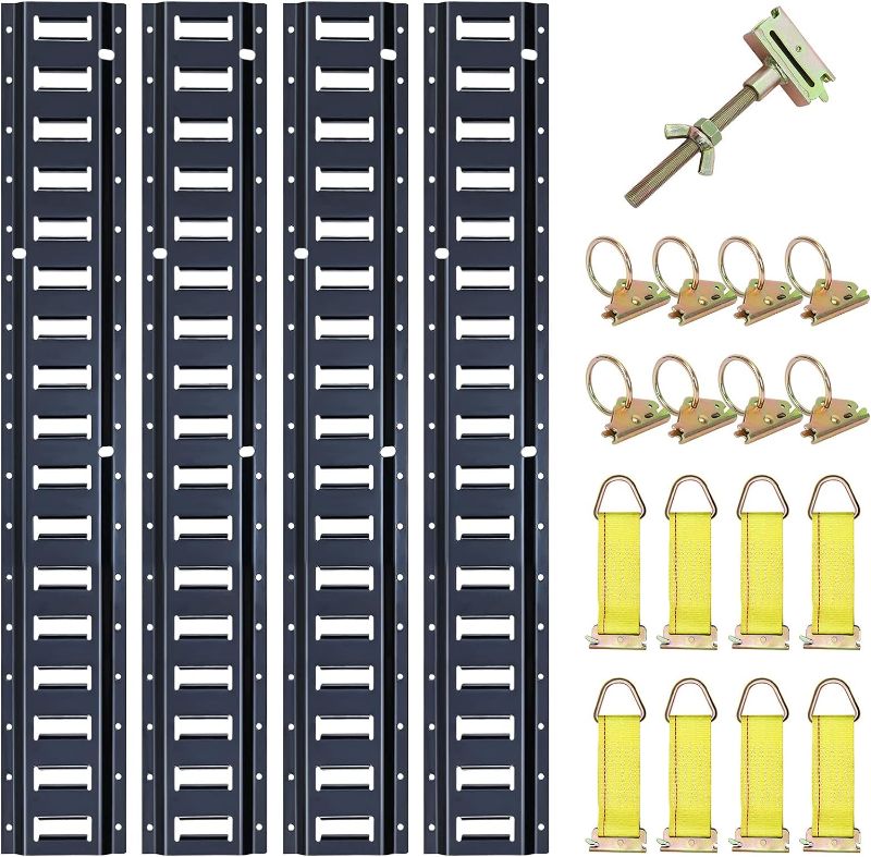 Photo 1 of *Looks New* Trekassy E Track Tie-Down Rail Kit - 21 Pieces: 4 Pack 5ft Horizontal E-Track Rails 