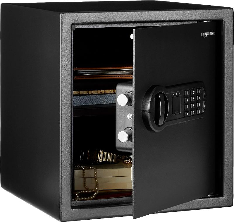 Photo 1 of *MINOR DAMAGE-MISSING PIECE*
Amazon Basics Steel Home Security Safe 1.2 Cubic Feet, 13 x 13 x 14.2 Inches