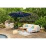 Photo 1 of *USED* *DIRTY* allen + roth 11-ft Blue Solar Powered Crank Offset Patio Umbrella with Base