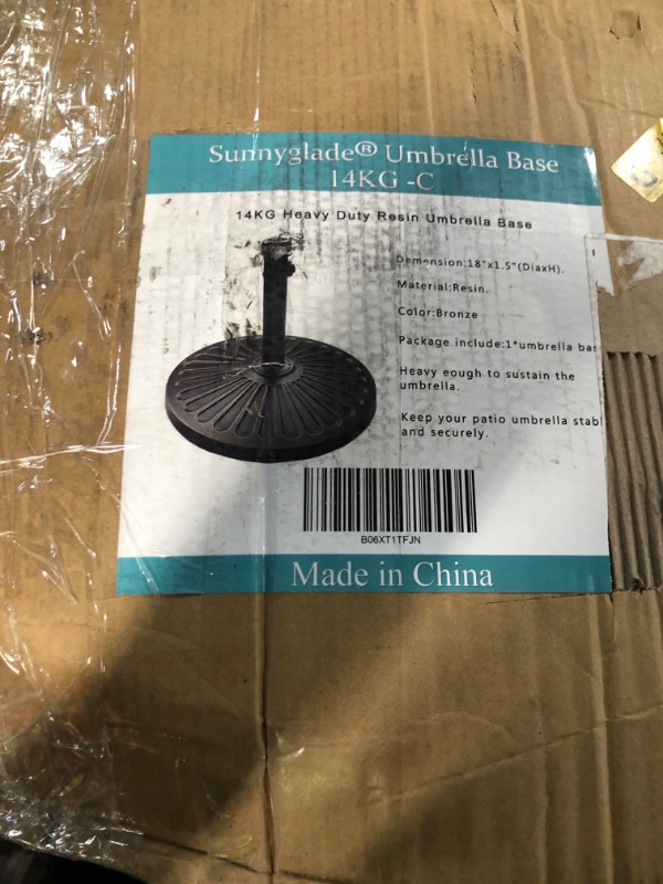 Photo 2 of **BASE ONLY** Sunnyglade 18" 30.2-lbs Round Umbrella Base for Patio, Outdoor - Bronze