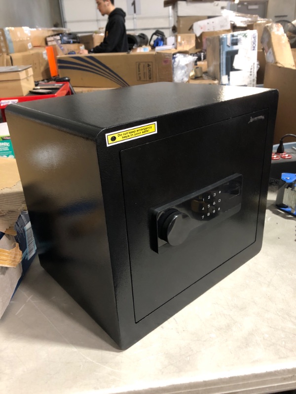 Photo 1 of * used * no keys * may need to contact manufacturer to open safe * 
Kavey Home Safe, Safe Box with Digital Touch Screen Keypad and Sensitive Alarm System