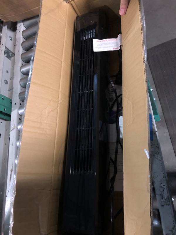 Photo 1 of ***POWERS ON***
Uthfy Oscillating Tower Fan with Remote, Black, 30 Inches