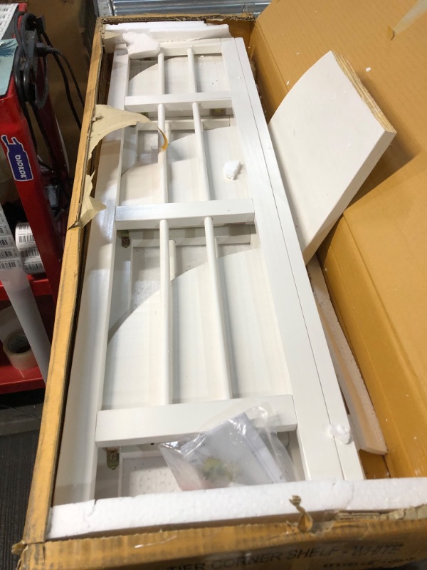 Photo 2 of **MAJOR DAMAGE**
Yu Shan 4 Tier Corner Folding Bookcase in White