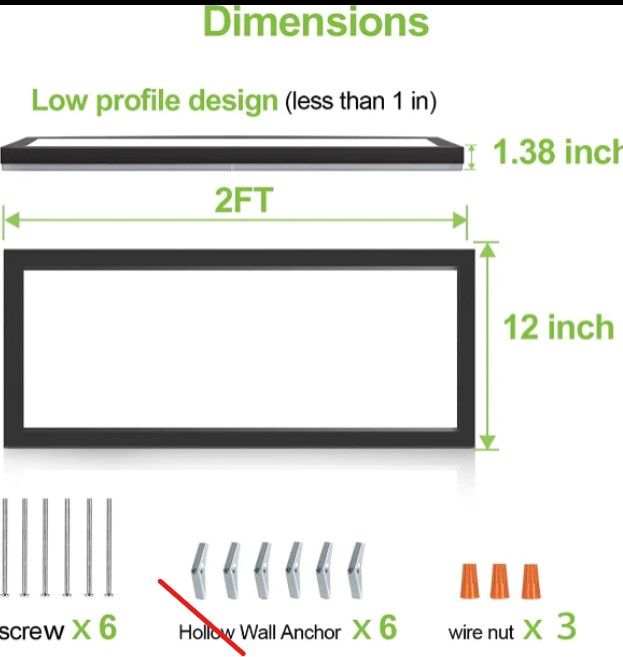 Photo 1 of LED Flat Panel Flush Mount Light with Night Light, 3CCT, ORB (2-PACK)
