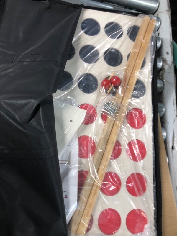 Photo 1 of Juegoal 4 in a Row Giant Game Set, 1.5FT Height Classic Wooden Connect Game