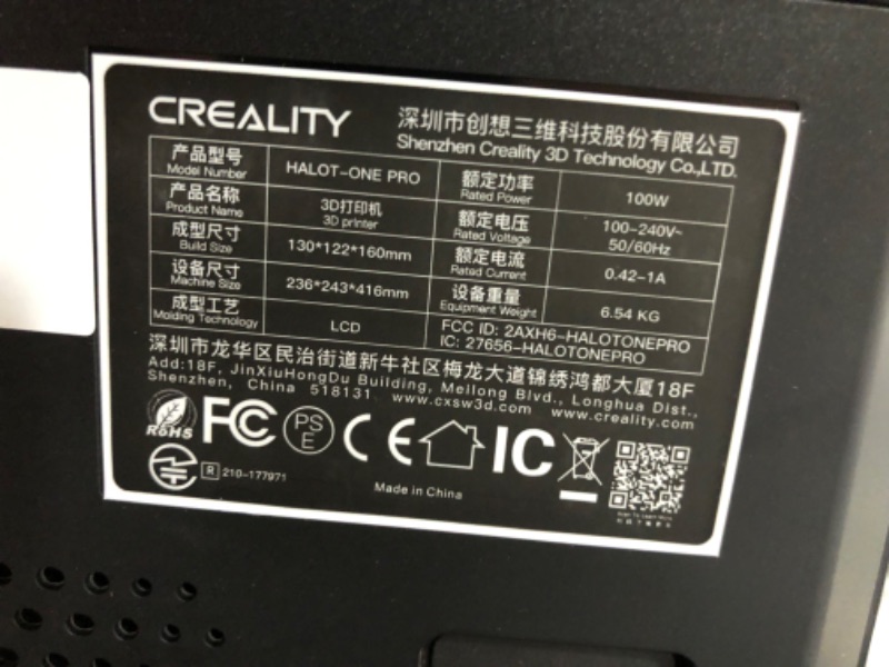 Photo 3 of Creality Resin 3D Printer HALOT-ONE PRO, 7.04-inch LCD, APP Remote Cloud Control