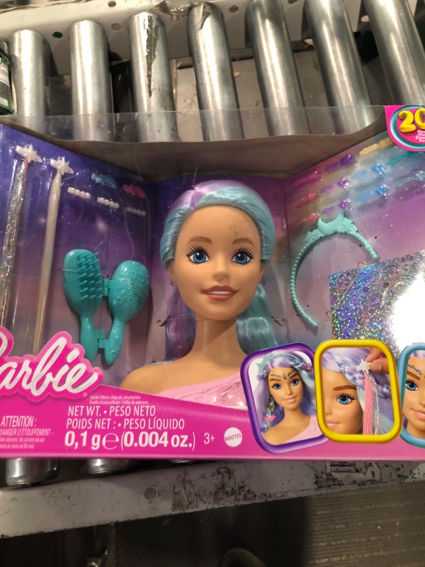 Photo 2 of Barbie Doll Fairytale Styling Head, Pastel Fantasy Hair with 20 Accessories, Doll Head for Hair Styling