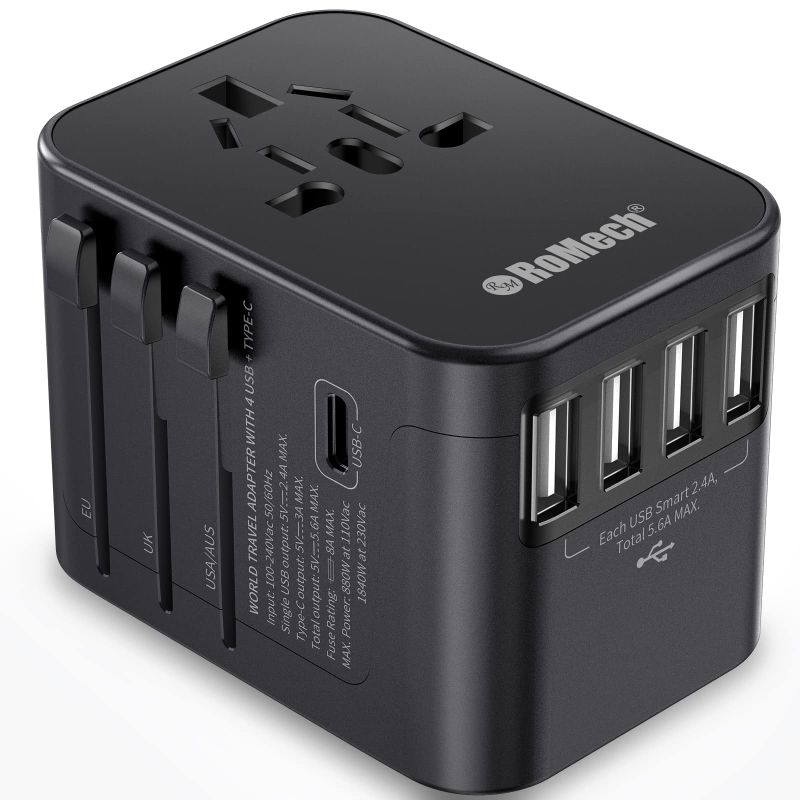 Photo 1 of *USED* ROMECH Universal Travel Adapter, 5.6A Smart Power International Plug Adaptor AC Wall 