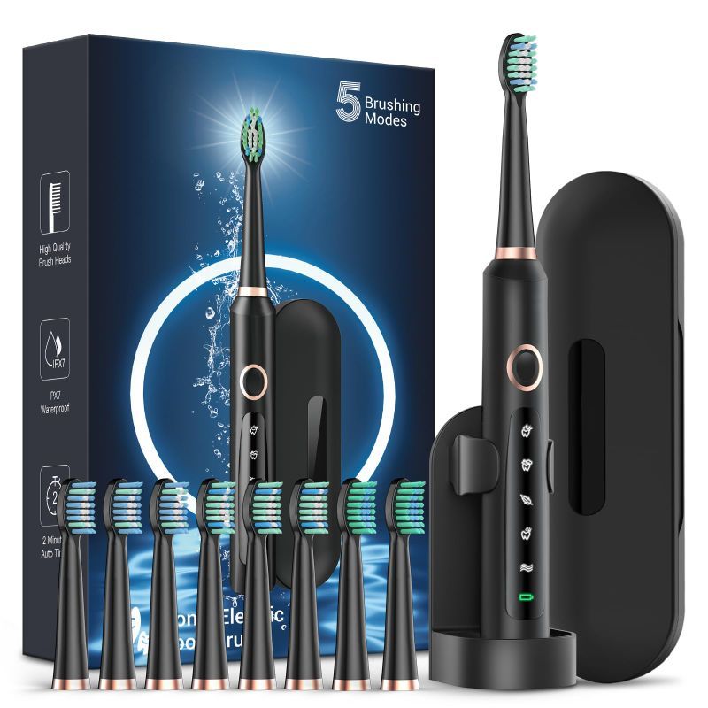 Photo 1 of Sonic Electric Toothbrush for Adults - Rechargeable Electric Toothbrushes with 8 Brush Heads 