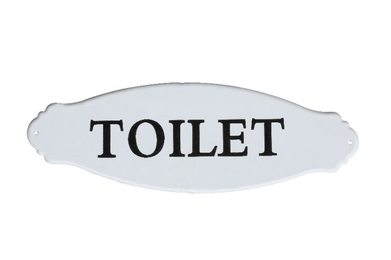 Photo 1 of **MISSING HARDWARE**
Creative Co-Op Wall Decor White - 'Toilet' Wall Sign
