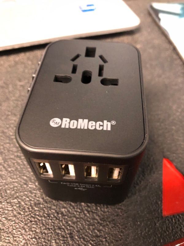 Photo 2 of ROMECH Universal Travel Adapter, 5.6A Smart Power International Plug Adaptor AC Wall 