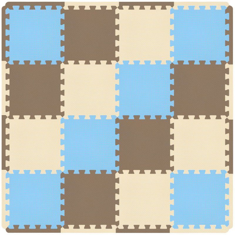 Photo 1 of * 12" x 12" *
Yostrong® 16 Tiles Interlocking Puzzle Foam Baby Play Mat with Straight Brown, Blue, Beige