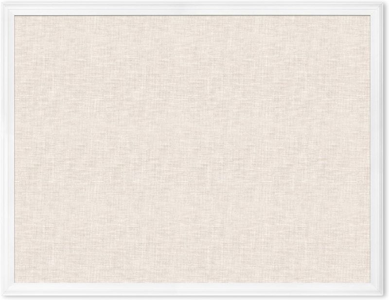 Photo 1 of U Brands Linen Cork Linen Bulletin Board, 30 x 40 Inches, White Wood Frame 