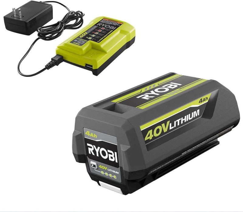 Photo 1 of Ryobi 40V Battery and Charger Kit 4.0 Ah Lithium-Ion Battery Set OEM 