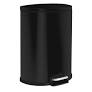 Photo 1 of 13 Gal. Matte Black Step-On Trash Can D-Shaped