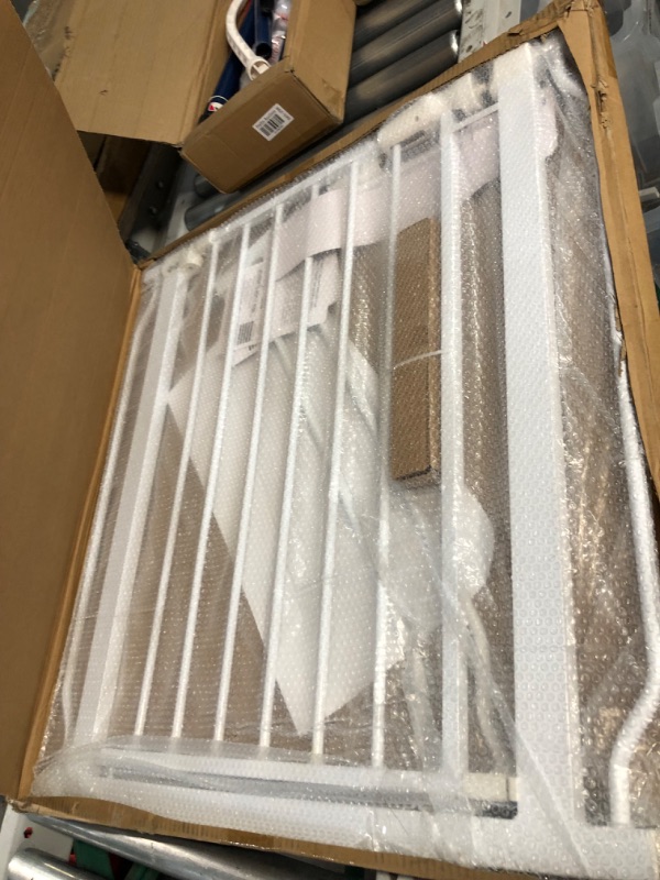 Photo 1 of BalanceFrom Easy Walk-Thru Safety Gate for Doorways and Stairways with Auto-Close/Hold-Open Features, Multiple Sizes, White 30-inch Tall, No Caps Fits 29.1 - 33.8" Wide