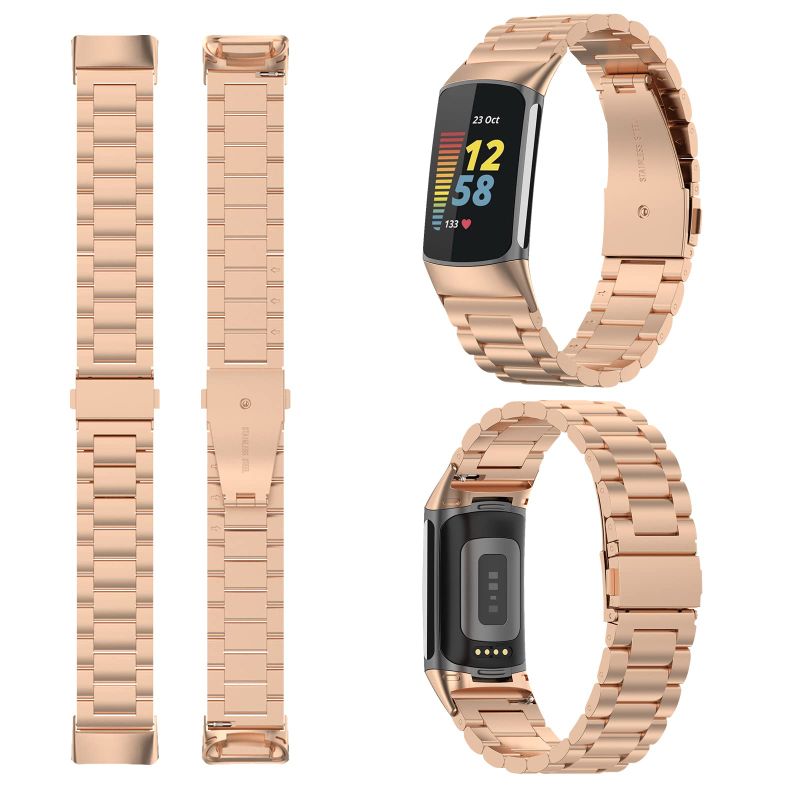 Photo 1 of  Replacement Bands for Fit bit Charge 5 - Rose Gold 3 PACK BUNDLE