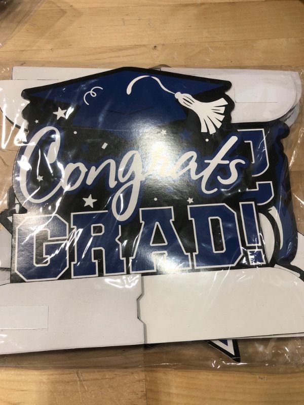 Photo 2 of DAZONGE Graduation Party Decorations 2023 Blue - 9PCS Graduation Centerpieces for Tables 2023 