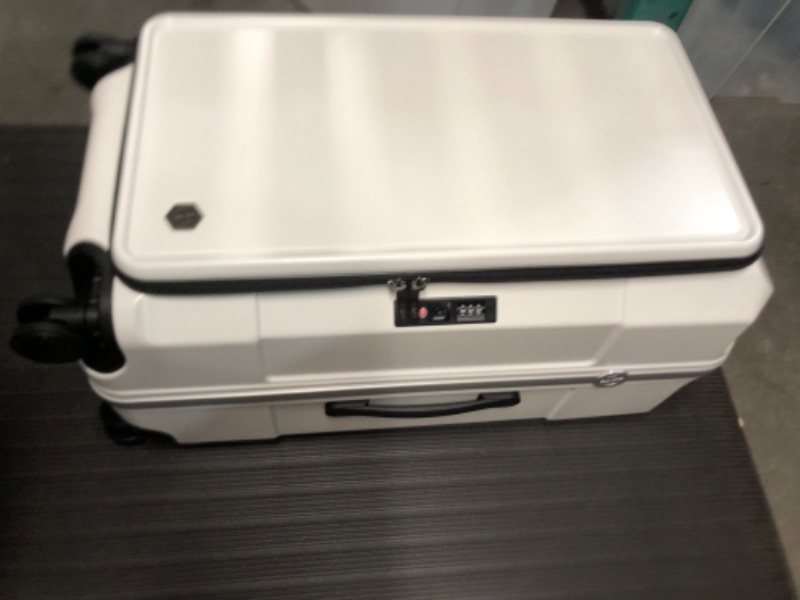 Photo 4 of Coolife Luggage Expandable(only 28") Suitcase PC+ABS Spinner White *LOOKS BRAND NEW*
