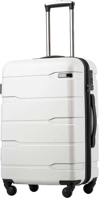 Photo 1 of Coolife Luggage Expandable(only 28") Suitcase PC+ABS Spinner White *LOOKS BRAND NEW*
