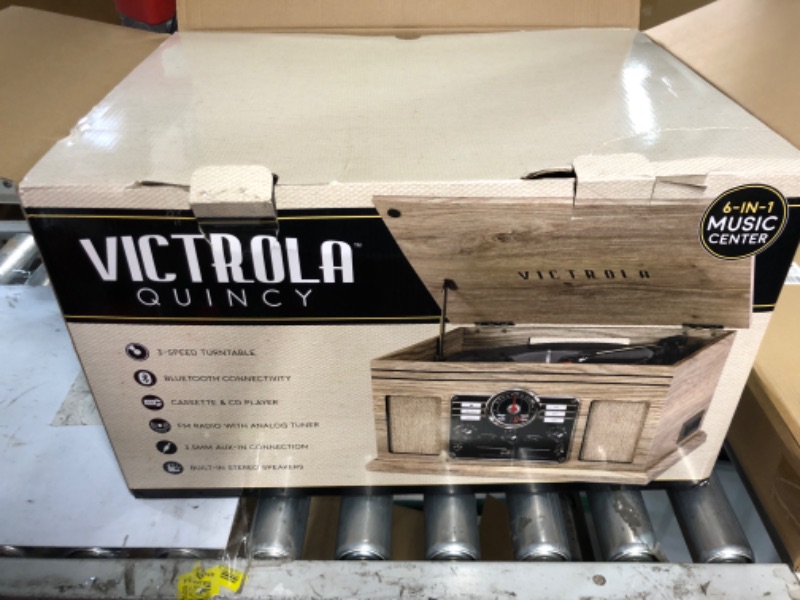 Photo 2 of Victrola Nostalgic 6-in-1 Bluetooth Record Player & Multimedia Center *NOT TESTED* ***LOOKS BRAND NEW***