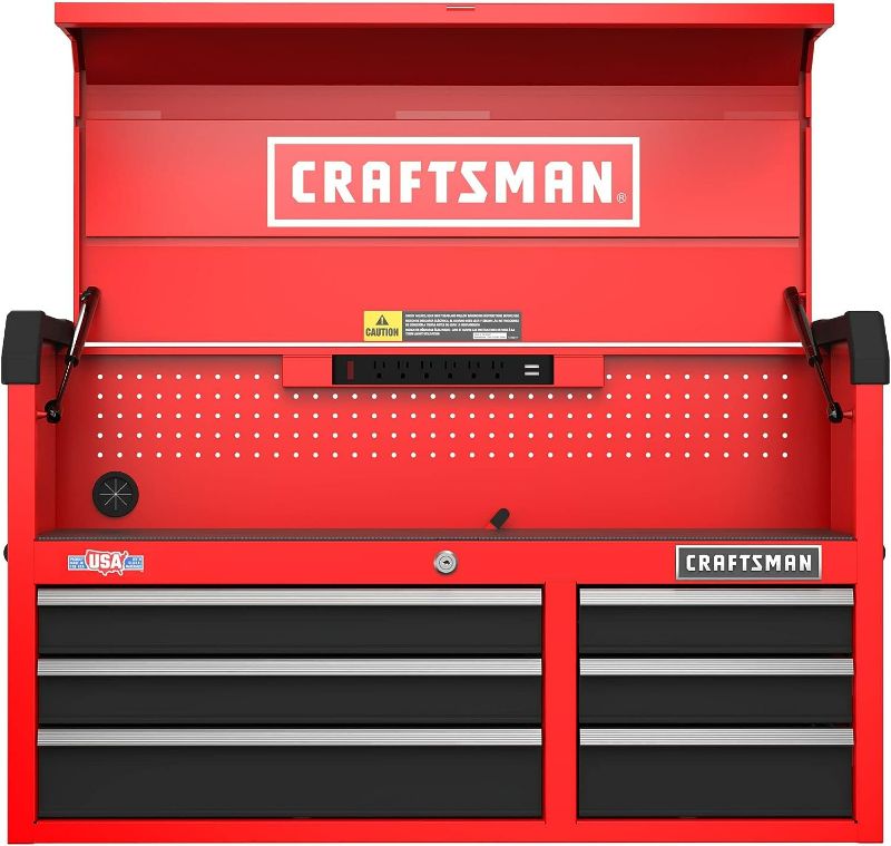 Photo 1 of **SEE NOTES** CRAFTSMAN Tool Chest, 41" Width, 6-Drawer Tool Cabinet, Red 