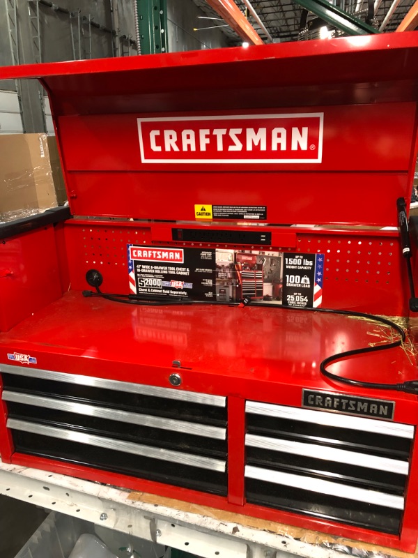 Photo 2 of **SEE NOTES** CRAFTSMAN Tool Chest, 41" Width, 6-Drawer Tool Cabinet, Red 