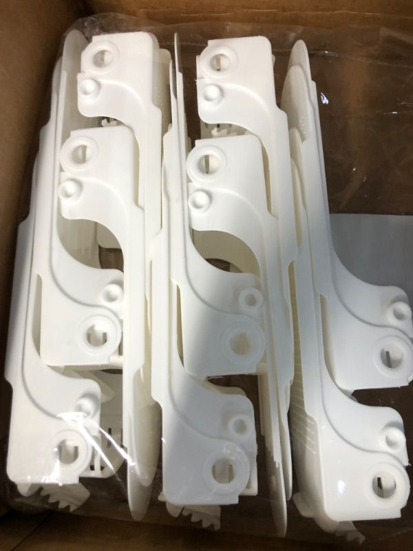 Photo 3 of (10 Pack) Double Layer Shoe Bracket Adjustable Plastic Integrated Shoe Storage and Finishing Rack Shoe Rack White