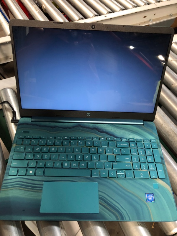 Photo 2 of **BOOTS TO BLACK SCREEN** HP Laptop 15-dy0029ds 15.6" HD (1366 x 768) Intel Celeron 4020, Intel UHD Graphics 600 4GB DDR4 RAM, 128GB SSD Storage, Windows 10 Home in S Mode, Underwater Teal Celeron N4020 - 4GB RAM - 128GB SSD Underwater Teal