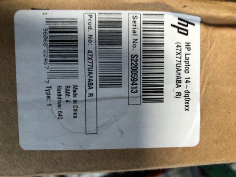 Photo 4 of **NO CHARGER, UNABLE TO TEST** HP 14 Laptop, Intel Celeron N4020, 4 GB RAM, 64 GB Storage, 14-inch Micro-edge HD Display, Windows 11 Home, Thin & Portable, 4K Graphics, One Year of Microsoft 365 (14-dq0030nr, 2021, Pale Rose Gold) 14-inch Pale rose gold