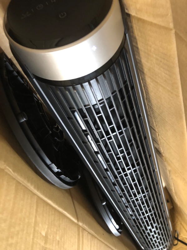 Photo 2 of **MISSING REMOTE** Dreo Tower Fan, Smart Fan for Bedroom with 90° Oscillating, 26ft/s Velocity Quiet Floor Fan with Remote, 4 Modes, 8H Timer, WiFi/Voice Control Standing Cooling Fans for Bedroom, Works with Alexa Classic Silver