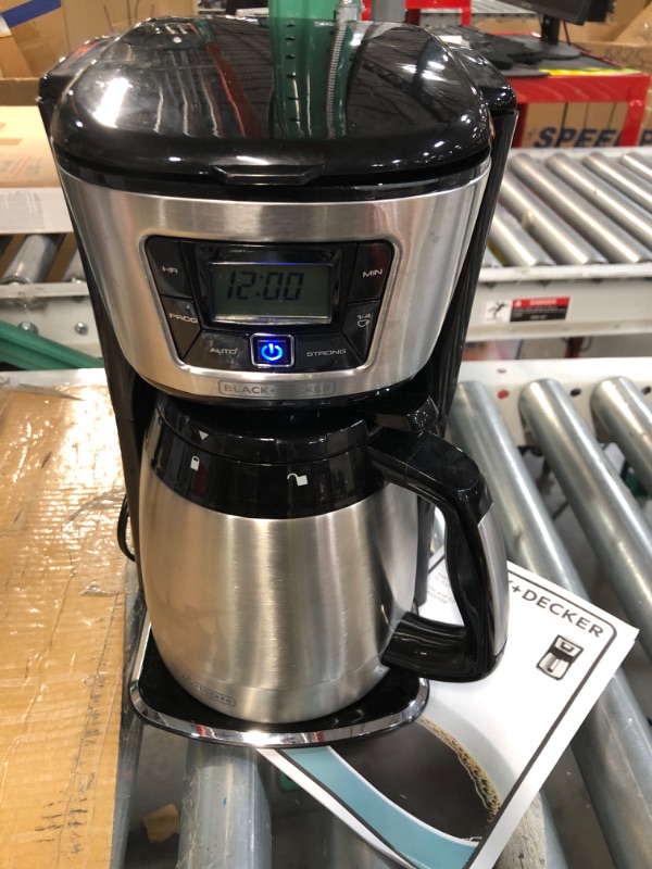 Photo 2 of **DAMAGED** BLACK+DECKER 12-Cup Thermal Coffeemaker, Black/Silver, CM2035B