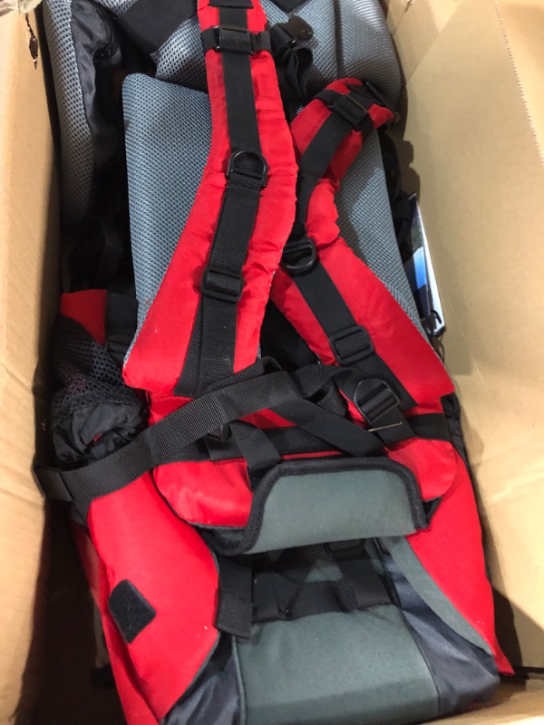 Photo 2 of ClevrPlus Cross Country Baby Backpack Hiking Child Carrier Toddler Red