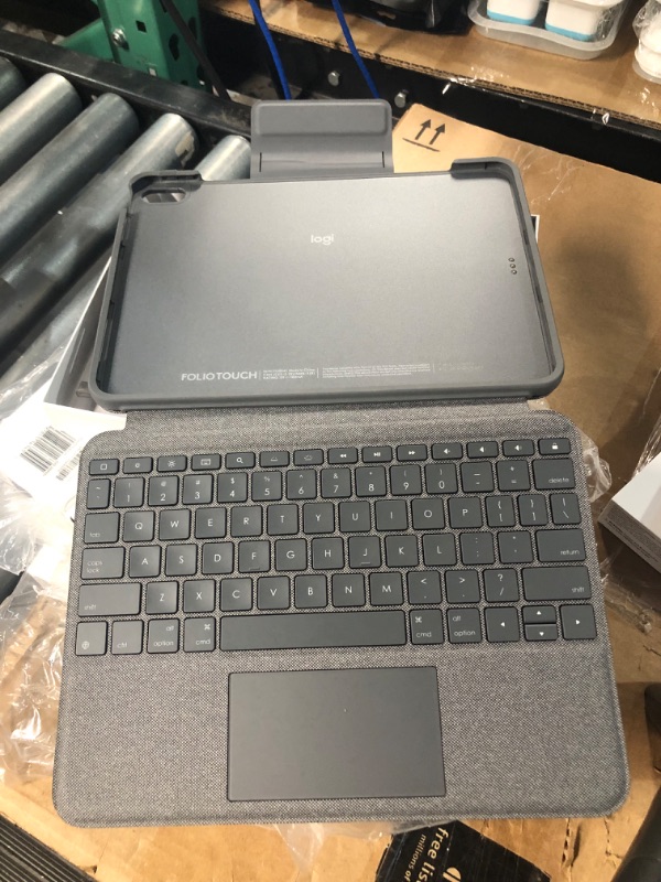 Photo 2 of Logitech Folio Touch iPad Air (4th & 5th gen - 2020, 2022) Keyboard Case and Logitech Crayon (USB-C) Digital Pencil (2018 releases and later) - Graphite, USA Layout Folio Touch Tablet Keyboard + Crayon USB-C Graphite