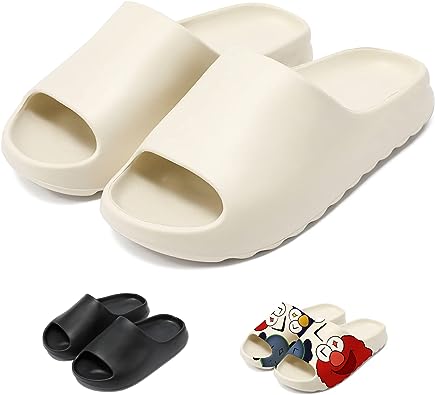 Photo 1 of HERSIL Slide Sandals For Women Men Unisex House Shoes Non-Slip Thick Soft Platform Massage Shower Bathroom Slipper L